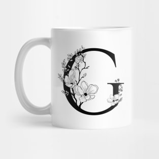 Letter G Monogram - Floral Initial Mug